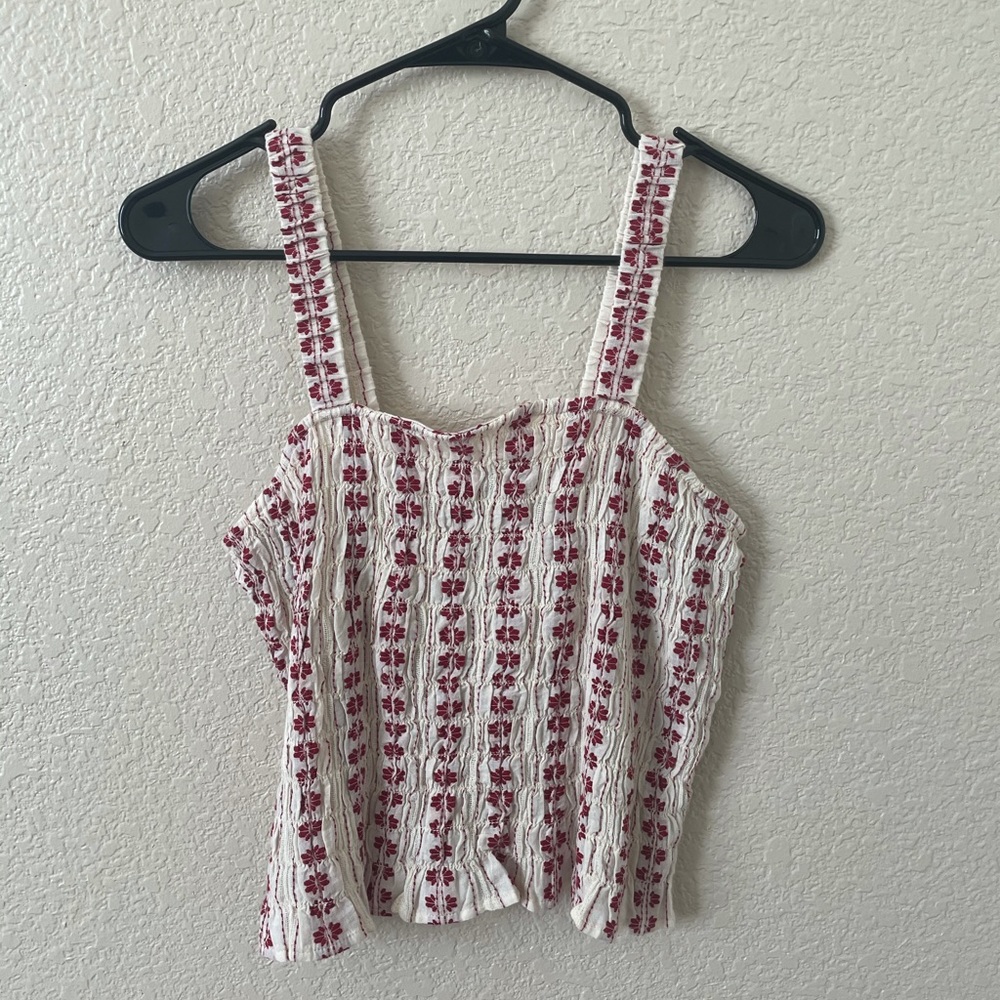 RED & WHITE STRETCHY TANK